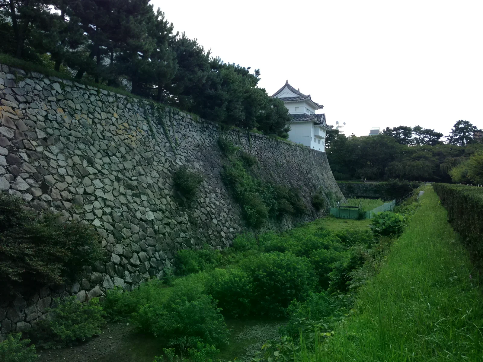 名古屋城西南隅櫓聳立在長段石垣上方