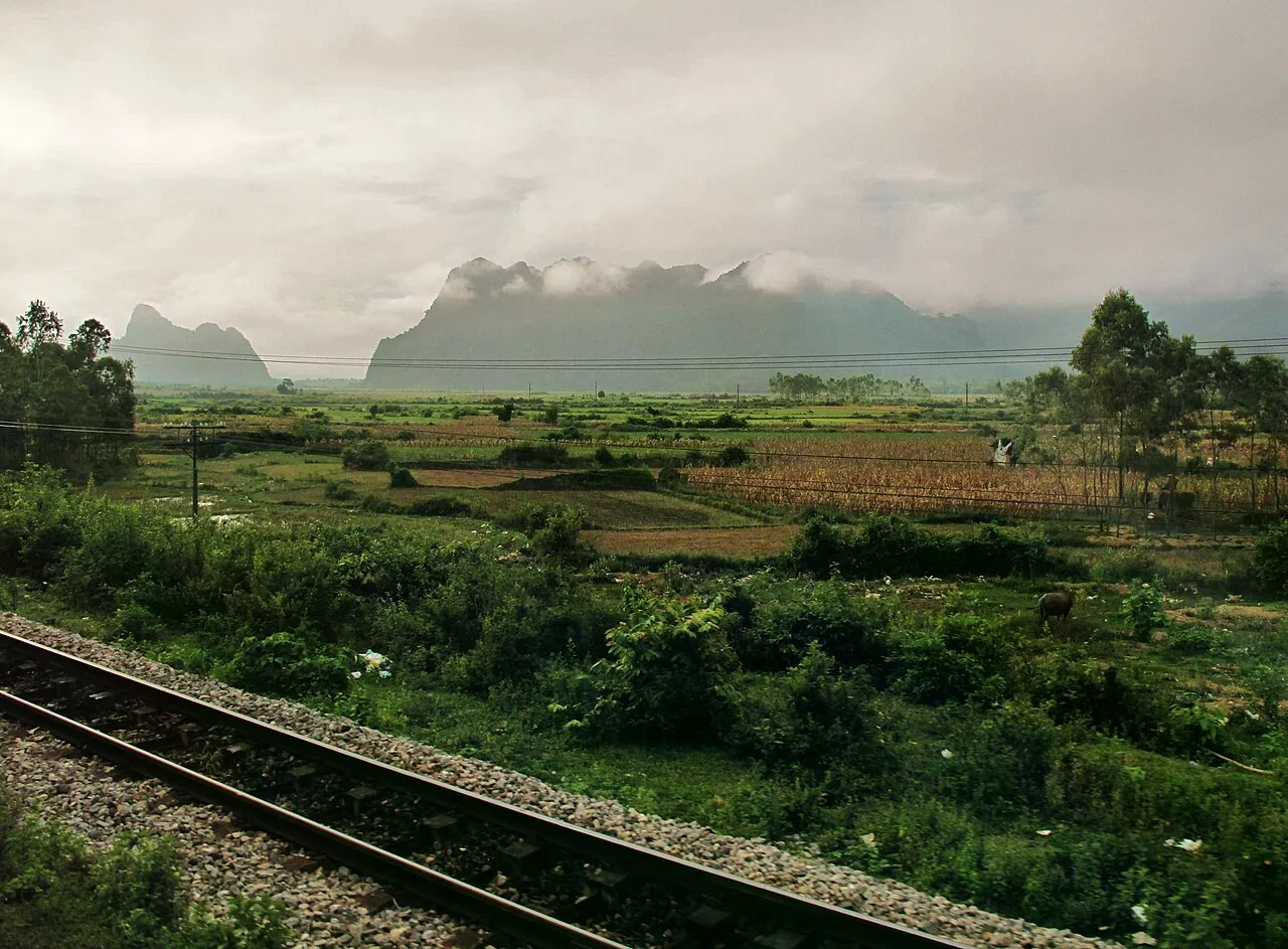 Vietnam railway train landscape