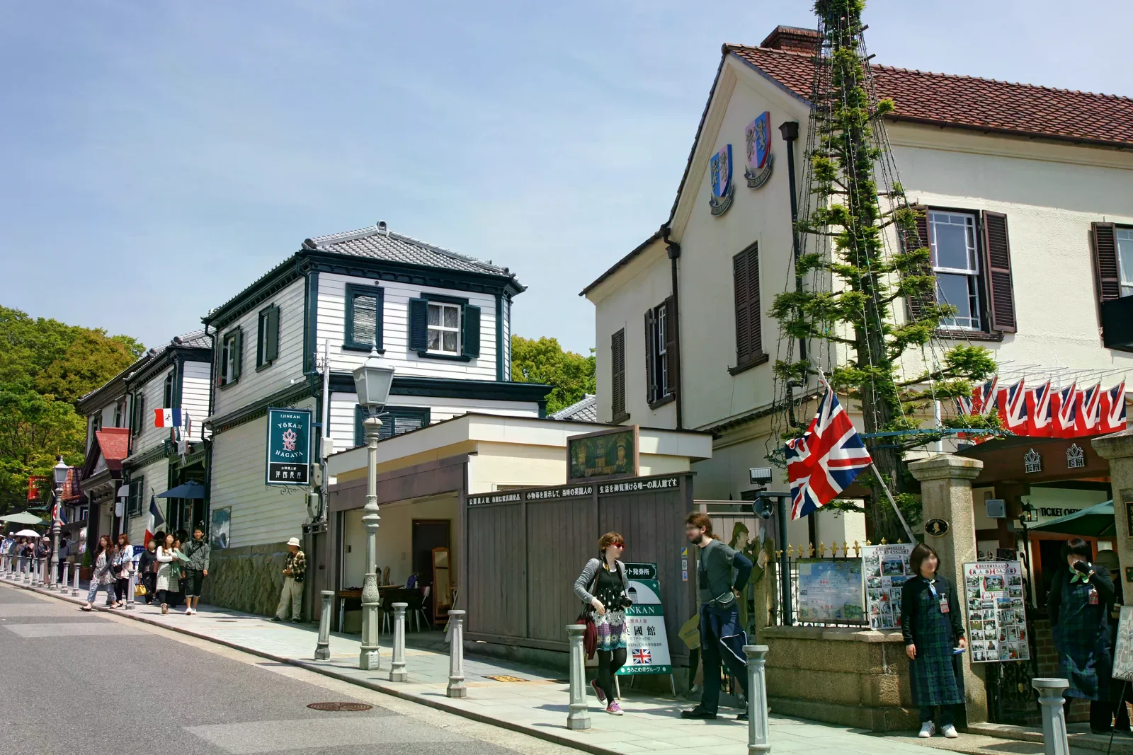 神戶北野街道及沿街建築的街景情境